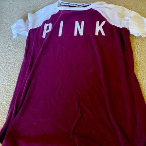 Pink shirt sleeve t shirt